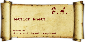 Hettich Anett névjegykártya